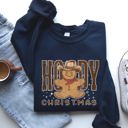 XXL Navy Howdy Christmas Gingerbread Man Cowboy Seasonal Western Holiday Edition Sweatshirt