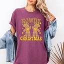 Small Berry Red Howdy Christmas Gingerbread Men Western Cowboy Vintage Rustic Americana Celebration Comfort Colors Tee