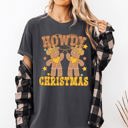 Small Pepper Dark Gray Howdy Christmas Gingerbread Men Western Cowboy Vintage Rustic Americana Celebration Comfort Colors Tee