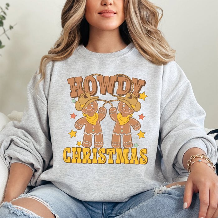 Howdy Christmas, Gingerbread Men, Western, Cowboy Sweatshirt