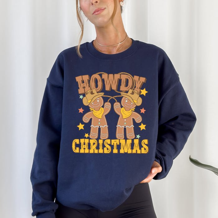 Howdy Christmas, Gingerbread Men, Western, Cowboy Sweatshirt