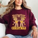 Large Maroon Howdy Christmas, Gingerbread Men, Western, Cowboy Sweatshirt