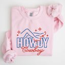 Small Light Pink Howdy Cowboy Neon Las Vegas Retro Western Country Icons Neon Nights Edition Sweatshirt