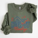 Small Military Green Howdy Cowboy Neon Las Vegas Retro Western Country Icons Neon Nights Edition Sweatshirt