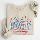 XL Sand Howdy Cowboy Neon Las Vegas Retro Western Country Icons Neon Nights Edition Sweatshirt
