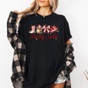  Howdy Santa Retro Country Western Ribbon Bows Christmas Xmas Vintage Holiday Cheer Comfort Colors Tee