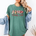 XXL Light Green Howdy Santa Retro Country Western Ribbon Bows Christmas Xmas Vintage Holiday Cheer Comfort Colors Tee