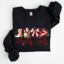  Howdy Santa Retro Country Western Cowboy Ribbon Bows Christmas Xmas Graphic Sweatshirt