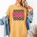  Mama Checkered Vibrant Retro Vintage Classic Bold Nostalgic Playful Energetic Statement Comfort Colors Tee