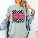 XXL Bay Light Sage Mama Checkered Vibrant Retro Vintage Classic Bold Nostalgic Playful Energetic Statement Comfort Colors Tee