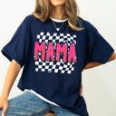 XXXL Navy Mama Checkered Vibrant Retro Vintage Classic Bold Nostalgic Playful Energetic Statement Comfort Colors Tee