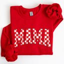 XXL Red Mama, Christmas Checkered, Red, White, Santa, Varsity, Retro, Vintage Sweatshirt