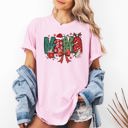 XXXL Blossom Light Pink Mama Christmas Fun Reindeer Hot Chocolate Cake Holiday Family Theme Comfort Colors Tee