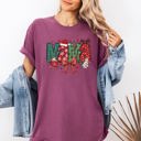 Medium Berry Red Mama Christmas Fun Reindeer Hot Chocolate Cake Holiday Family Theme Comfort Colors Tee