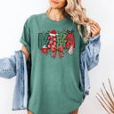 Large Light Green Mama Christmas Fun Reindeer Hot Chocolate Cake Holiday Family Theme Comfort Colors Tee