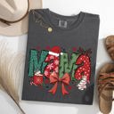 Small Pepper Dark Gray Mama Christmas Fun Reindeer Hot Chocolate Cake Holiday Family Theme Comfort Colors Tee