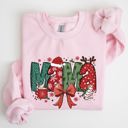Small Light Pink Mama Christmas Fun Reindeer Hot Chocolate Cake Holiday Edition Cozy Festive Sweatshirt