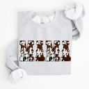 Large Ash Light Gray Mama Cow Print Western Country Varsity Retro Vintage Heritage Classic Sweatshirt