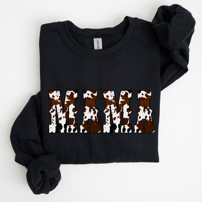 Mama Cow Print Western Country Varsity Retro Vintage Heritage Classic Sweatshirt