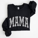 Large Black Mama Dalmatian Print Varsity Retro Vintage Bold Graphic Statement Cozy Everyday Wear Sweatshirt