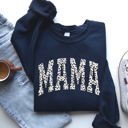 XXL Navy Mama Dalmatian Print Varsity Retro Vintage Bold Graphic Statement Cozy Everyday Wear Sweatshirt