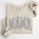Small Sand Mama Dalmatian Print Varsity Retro Vintage Bold Graphic Statement Cozy Everyday Wear Sweatshirt