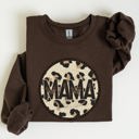 XXL Dark Chocolate Mama Leopard Print Circle Western Cowboy Spirit Collection For The Modern Western Mama Sweatshirt
