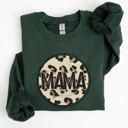 XXL Forest Green Mama Leopard Print Circle Western Cowboy Spirit Collection For The Modern Western Mama Sweatshirt