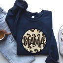 XXXL Navy Mama Leopard Print Circle Western Cowboy Spirit Collection For The Modern Western Mama Sweatshirt