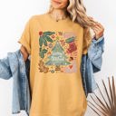  Merry Christmas Green Floral Flowers Winter Holiday Garden Motif Classic Keepsake Comfort Colors Tee