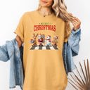  Merry Christmas Reindeer Santa Snowman Gingerbread Xmas Holiday Scene Comfort Colors Tee