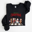 XL Black Merry Christmas Reindeer Santa Snowman Gingerbread Winter Xmas Holiday Edition Sweatshirt