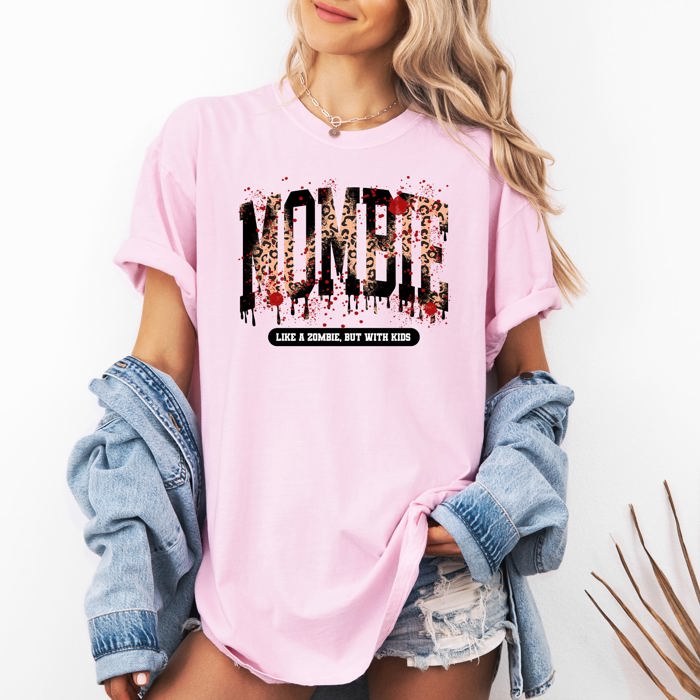 Mombie Like A Zombie But With Kids Halloween Witch Spooky Mom Life Comfort Colors Tee