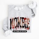 XXXL Ash Light Gray Mombie Like A Zombie But With Kids Halloween Spooky Mom Life Witch Graphic Sweatshirt