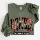 Small Military Green Mombie Like A Zombie But With Kids Halloween Spooky Mom Life Witch Graphic Sweatshirt