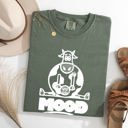 XL Moss Dark Green Moo'd Cow Moody Positive Mental Health Quote Encouraging Self Love And Kindness Comfort Colors Tee