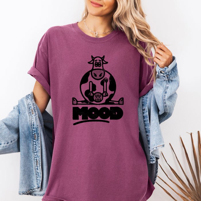Moo'd Cow Moody Positive Mental Health Quote Encouraging Self Love And Kindness Comfort Colors Tee