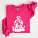 Large Heliconia Bright Pink Moo'd Cow Funny Moody Mental Health Positivity Encouraging Humor Wellness Vibes For Positivity Seekers Sweatshirt