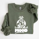 Small Military Green Moo'd Cow Funny Moody Mental Health Positivity Encouraging Humor Wellness Vibes For Positivity Seekers Sweatshirt