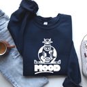 Large Navy Moo'd Cow Funny Moody Mental Health Positivity Encouraging Humor Wellness Vibes For Positivity Seekers Sweatshirt