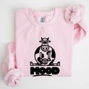 XXXL Light Pink Moo'd Cow Funny Moody Mental Health Positivity Encouraging Humor Wellness Vibes For Positivity Seekers Sweatshirt
