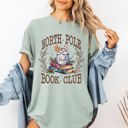 XXL Bay Light Sage North Pole Book Club Reading Teacher Cozy Christmas Santa Library Comfort Colors Tee
