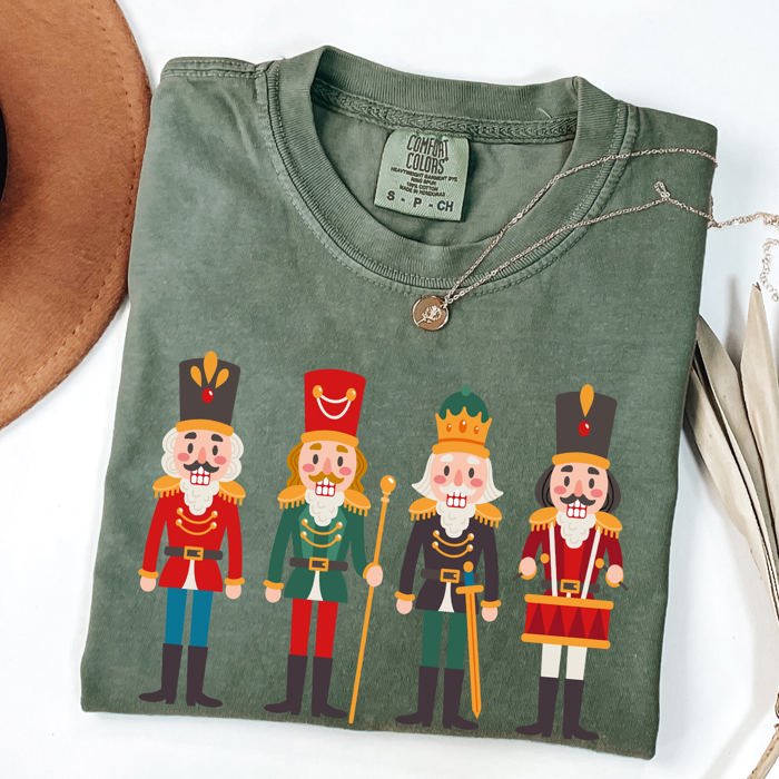 Nutcrackers Christmas Classic Winter Decorations Holiday Theme Comfort Colors Tee