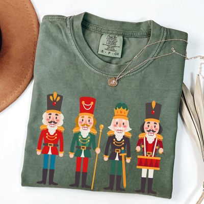 Nutcrackers Christmas Classic Winter Decorations Holiday Theme Comfort Colors Tee