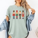 Large Bay Light Sage Nutcrackers Christmas Classic Winter Decorations Holiday Theme Comfort Colors Tee
