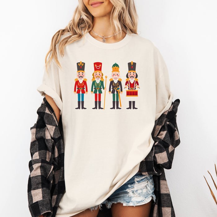 Nutcrackers Christmas Classic Winter Decorations Holiday Theme Comfort Colors Tee