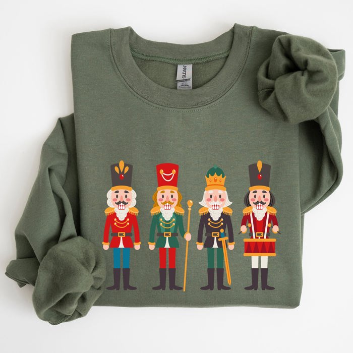 Nutcrackers Christmas Classic Winter Decorations Holiday Ornament Scene Sweatshirt