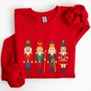 Large Red Nutcrackers Christmas Classic Winter Decorations Holiday Ornament Scene Sweatshirt