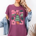  Merry Christmas Candy Cane Tree Floral Display With Poinsettias And Seasonal Joy Comfort Colors Tee