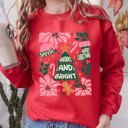 XXL Red Pink Merry And Bright Candy Cane Tree Christmas Flowers Floral Holiday Design Sweatshirt